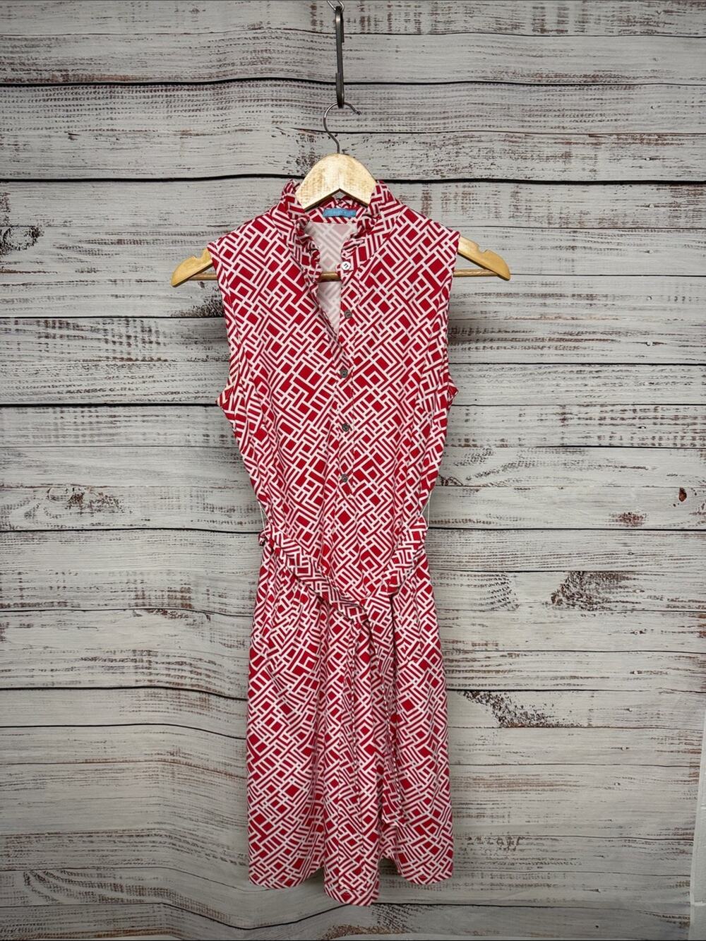 J. McLaughlin Doris Catalina Cloth Shift Dress Red White Small